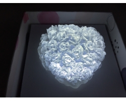 Xà bông glycerin trái tim hoa hồng trắng 3D new style