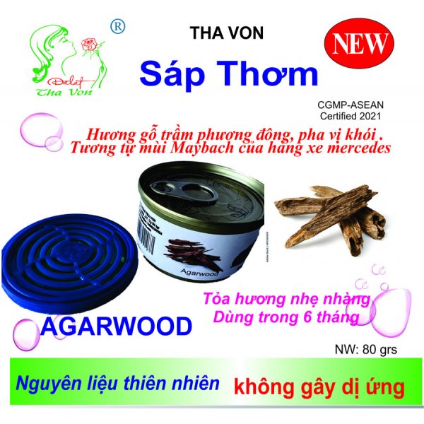 Sáp Thơm Ô Tô Agarwood – Miss Dalat 60 gam